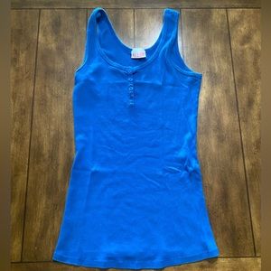 Juniors Women’s Alloy Ribbed Tank with Buttons Sz Lg